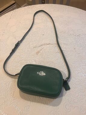 COACH Mini Jamie Camera Bag Shamrock Green Pebble Leather